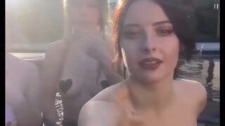 Julia Filippo and Julia Burch Video Sextape Gang Bang In Pool